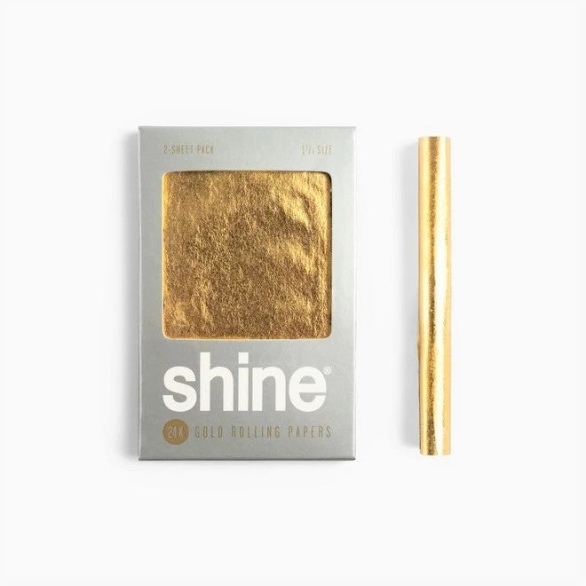 Shine - 24k 2-Sheet Gold Rolling Papers - 1 1/4 Size
