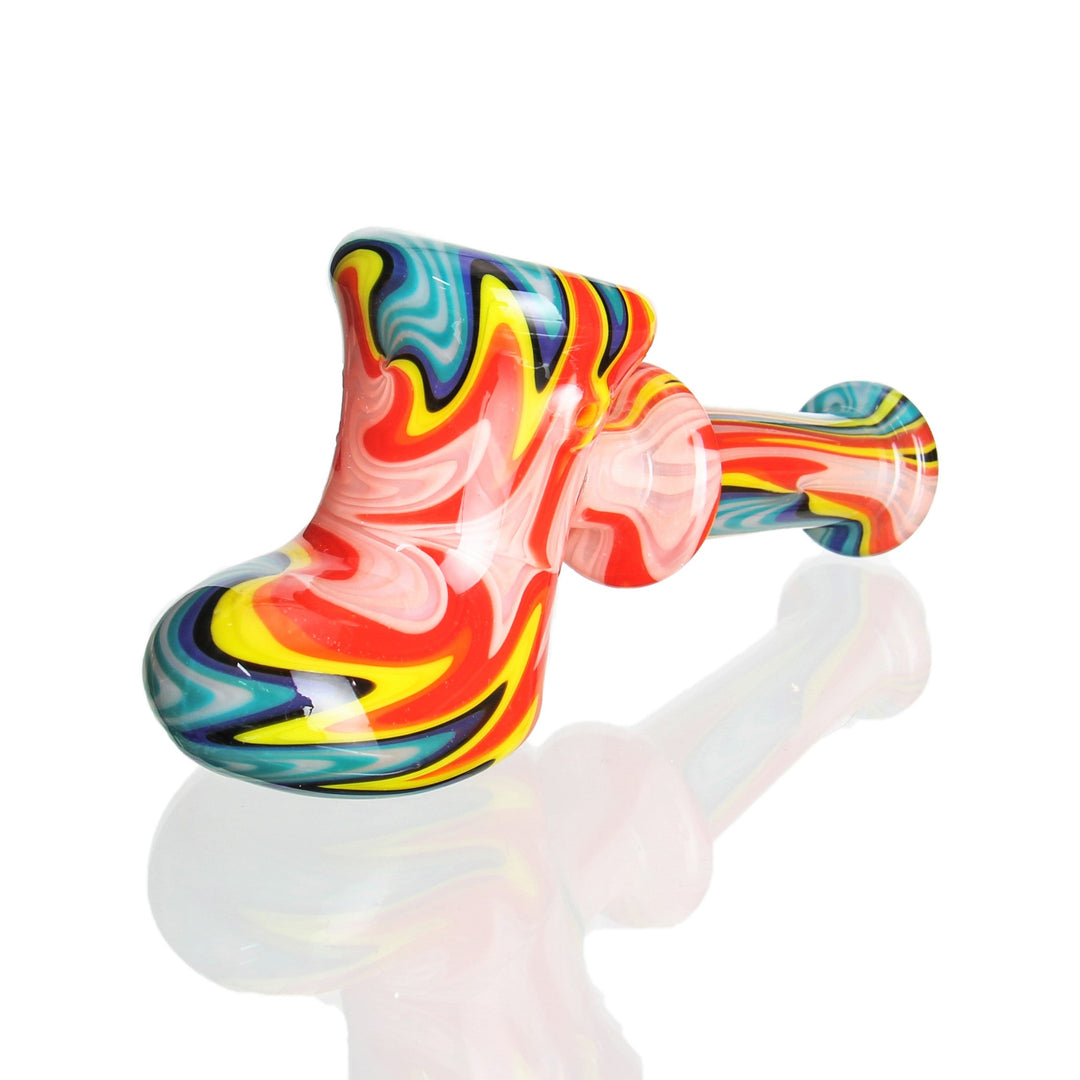IC Glass - Worked Hammer Bubbler - Fire & Ice