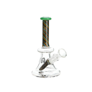 Green Bear Glass - Striped Bell Mini Beaker - Jade Green