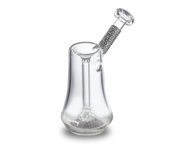 Keith Haring Glass - Bubbler - Black And White