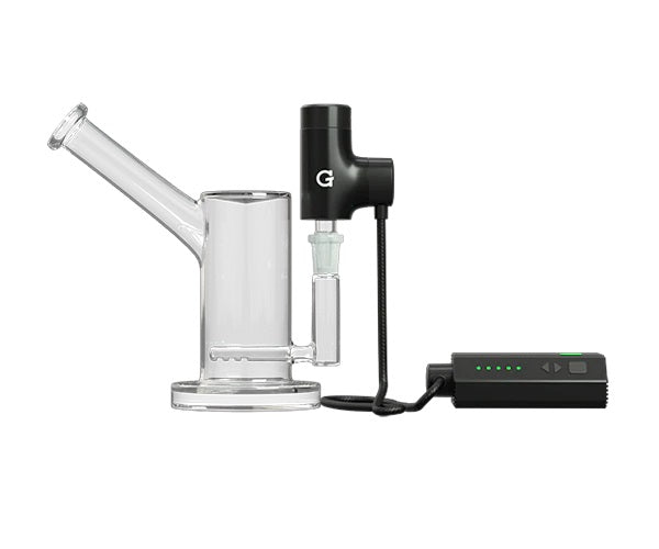 G Pen Hyer Vaporizer connected to a glass water piece for smooth vaping experience. 30% OFF Black Friday Sale.