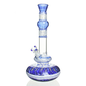 HVY Glass - 13" Genie Bottle Cane Beaker - Blue
