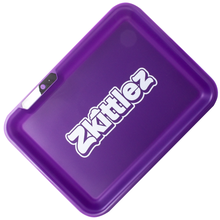 Load image into Gallery viewer, Glow Tray x Zkittlez Rolling Tray - Purple