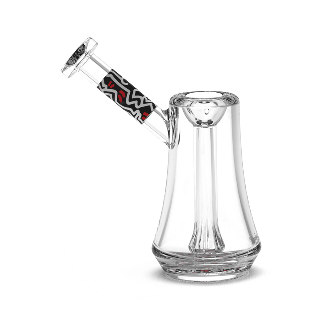 Keith Haring Glass - Bubbler - Black, Red, and White