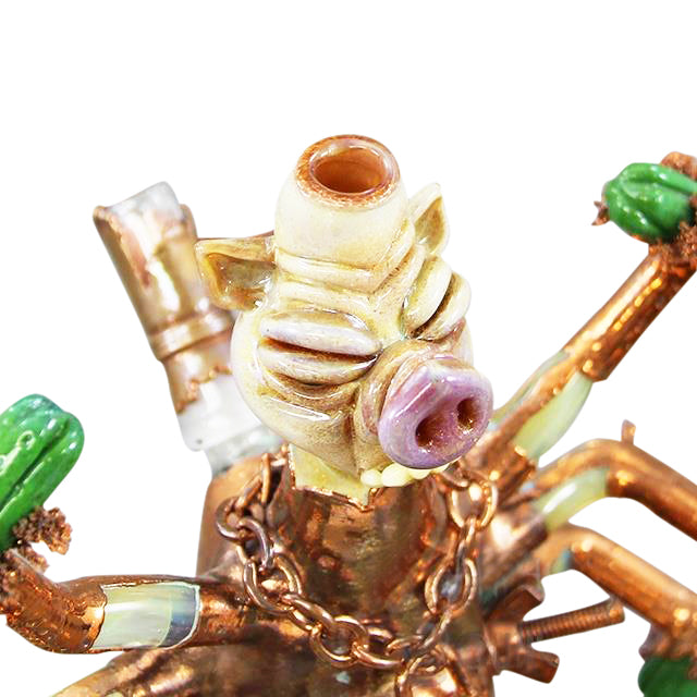 Elbo glass JOP glass Snic barnes glass - Pig Ganesh Electroformed Bubbler Rig