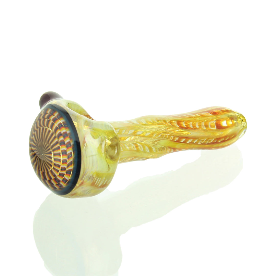 Conversion Glass - Spin & Rake Spoon - Fume w/ Orange Cap