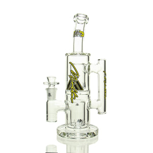 Moltn Glass - 50mm Double Can Perc - Yellow Label