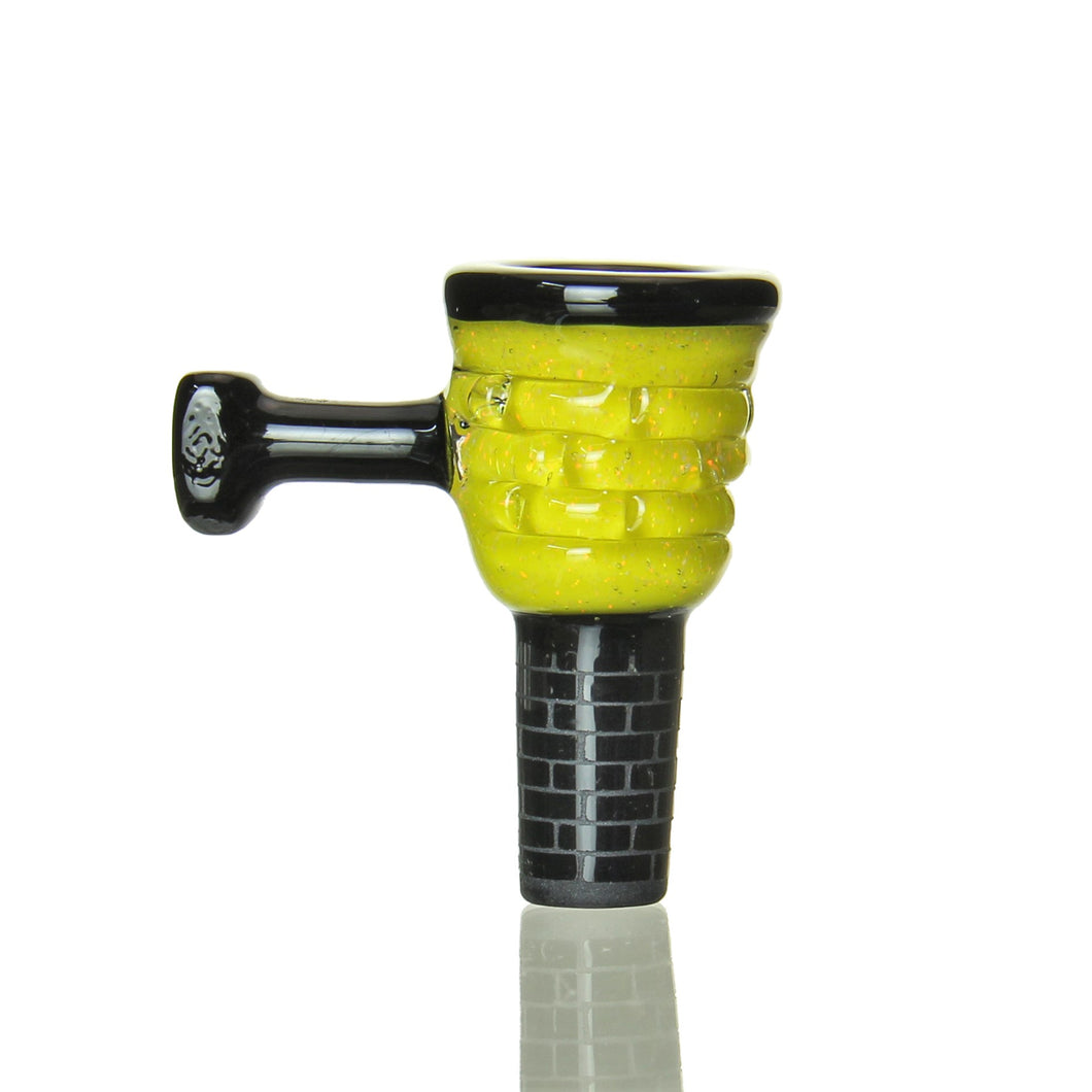 Jebb Glass - Castle Slide - Yellow Canary w/ Crushed Opal