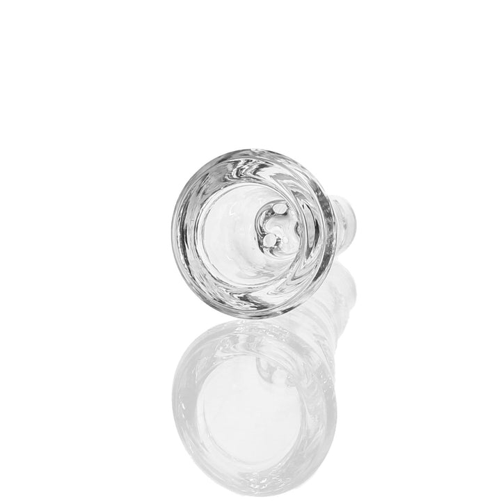 Top view of Avant Garde - 14mm 3 Hole Slide showcasing triple-hole design for improved airflow and efficient functionality in glassware accessories.