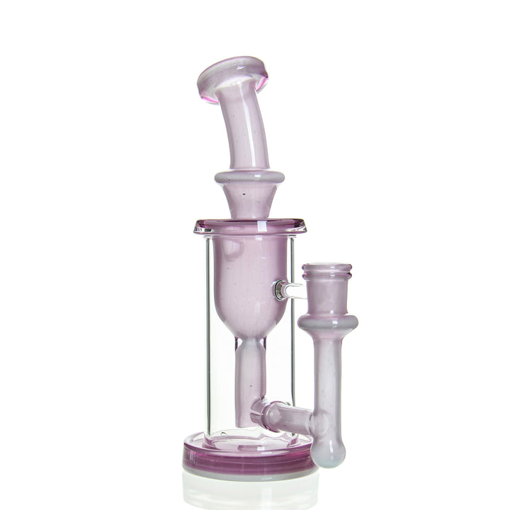 Leisure Glass Incycler - Karma Mint water pipe with a sleek bent neck and vibrant purple hue, designed for smooth filtration and durability.