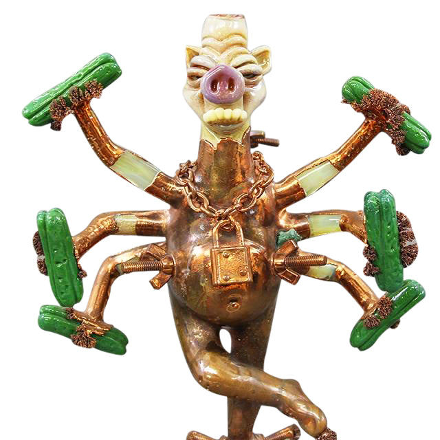 Elbo glass JOP glass Snic barnes glass - Pig Ganesh Electroformed Bubbler Rig