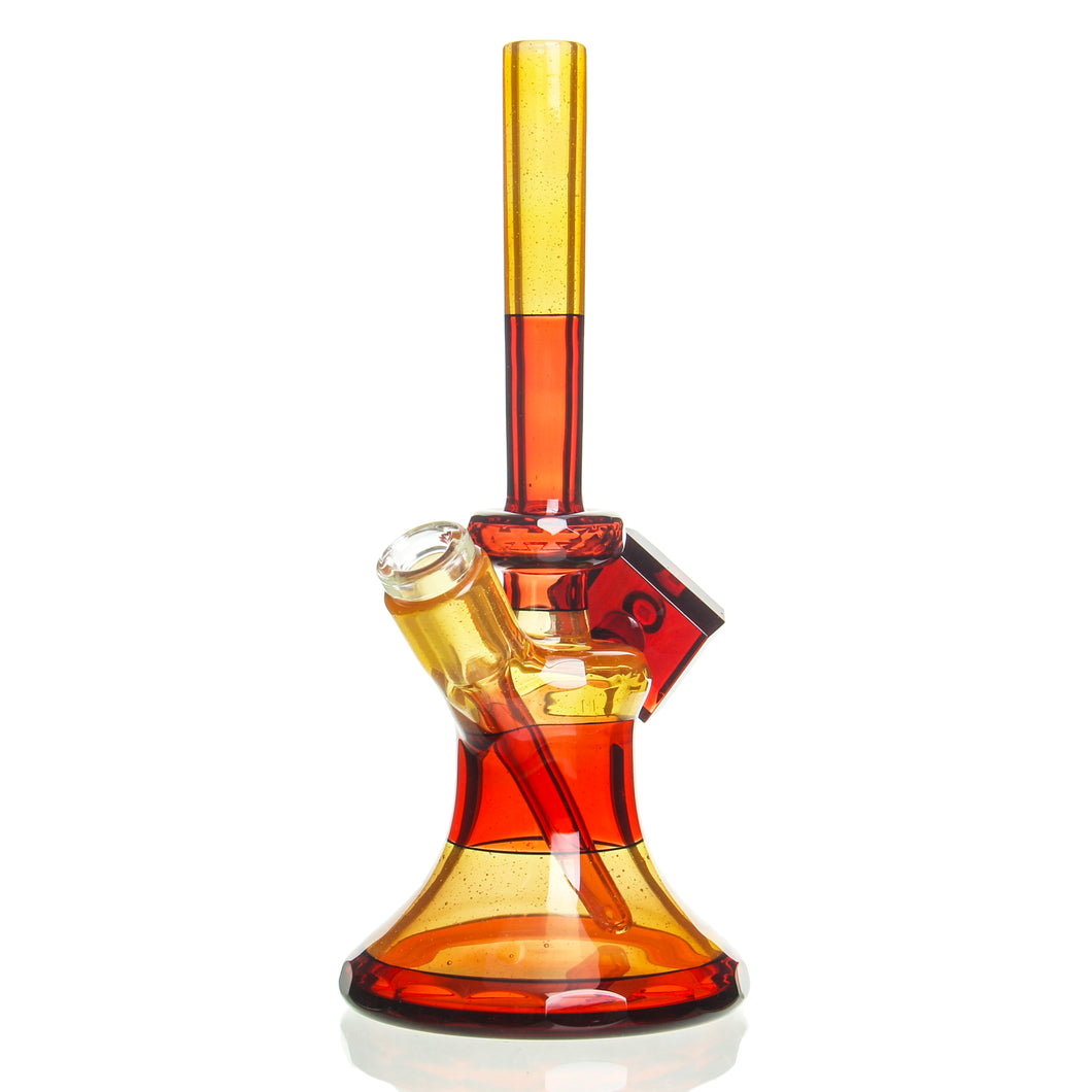 Andy Roth - Faceted Classic Tube - Pomegranate & Transparent Orange