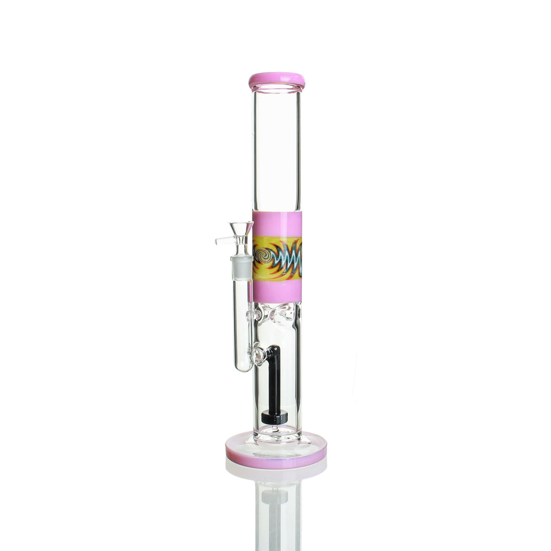 15" Straight Stemless Tube Worked Section - Milky Pink