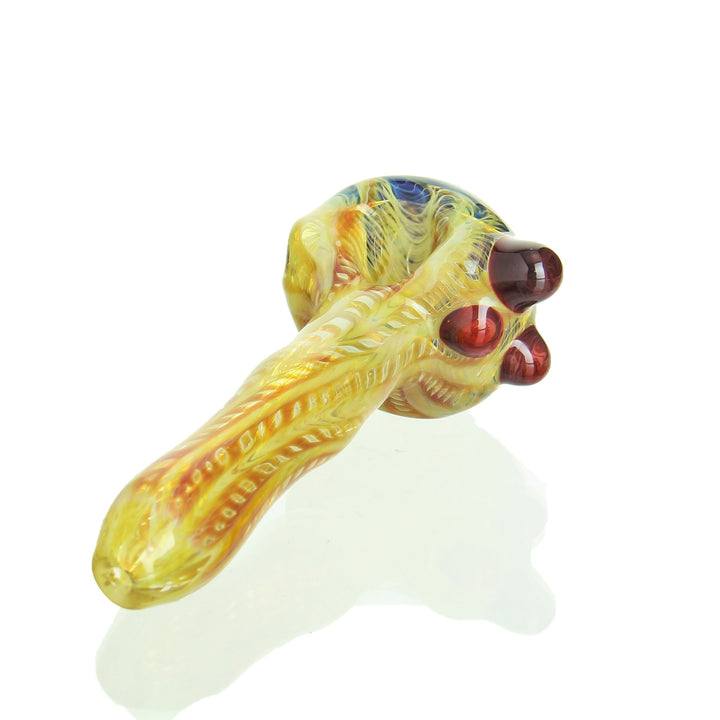 Conversion Glass - Spin & Rake Spoon - Fume w/ Orange Cap