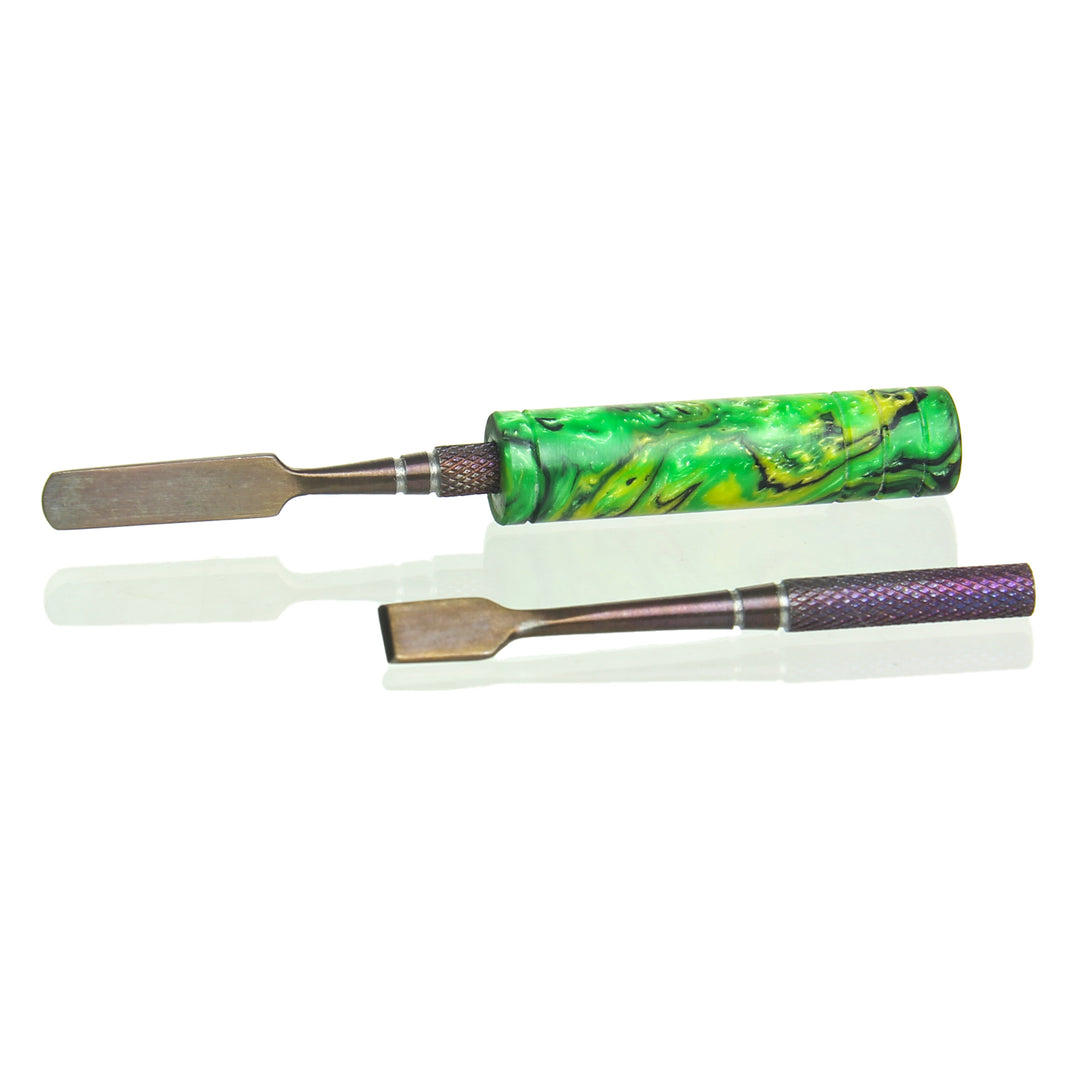 710 Swords Magnetic Removable Anodized Dabber Toxic Green — anodized stainless dabber with magnetic removable tip in toxic green