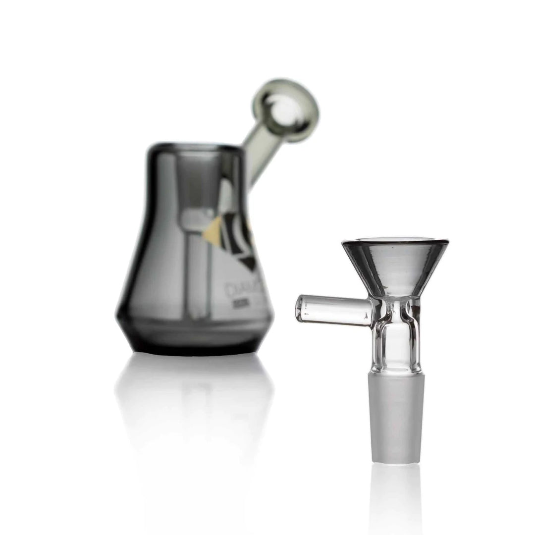 Diamond Glass - 4&quot; Pocket Bubbler - Smoke Black