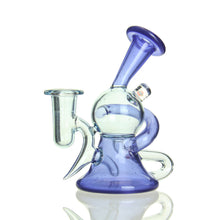 Load image into Gallery viewer, Korey Glass - Two Tone Recycler - Raindrop x Blue Satin