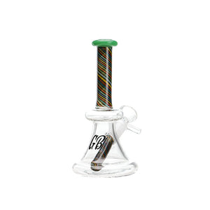 Green Bear Glass - Striped Bell Mini Beaker - Jade Green