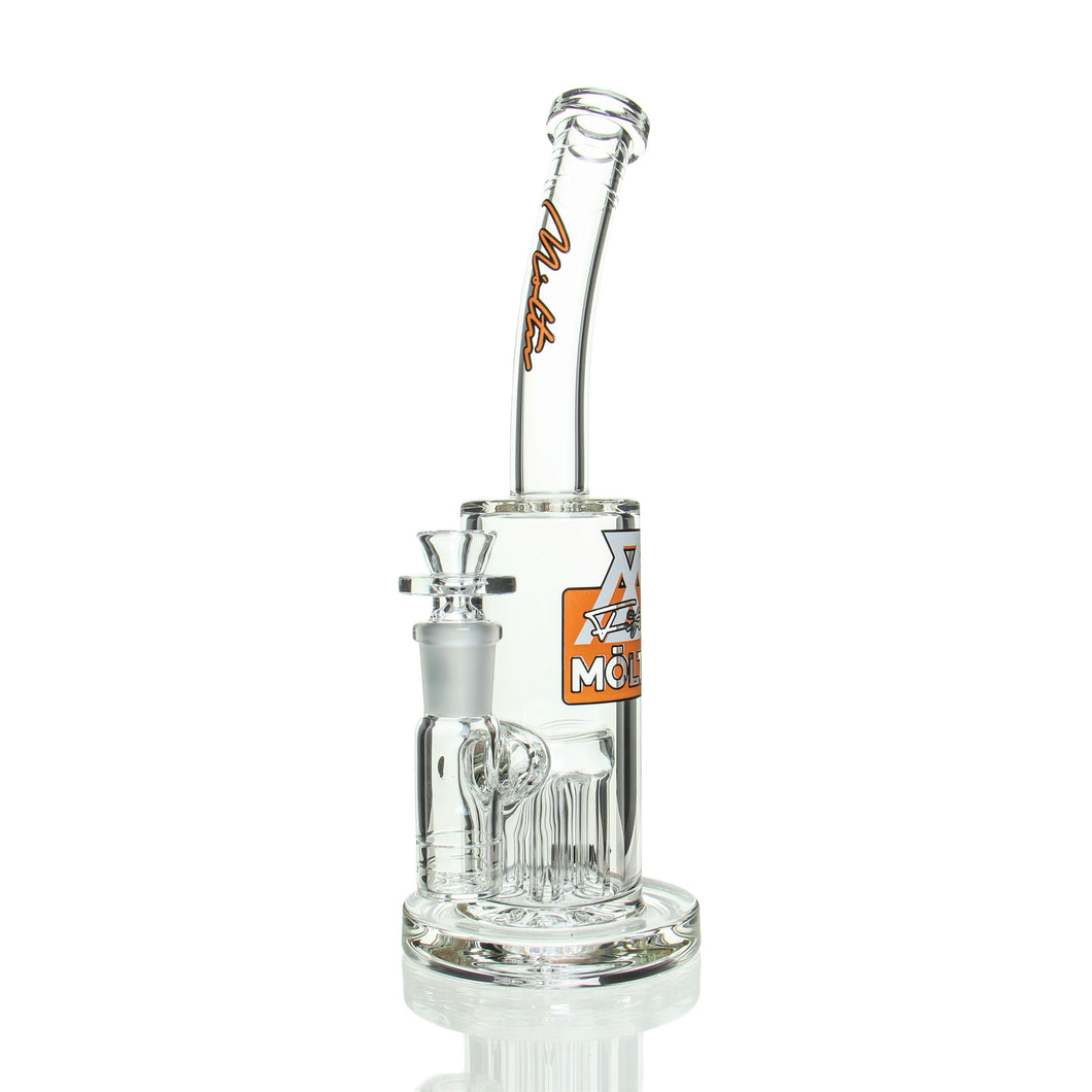 Moltn Glass - 50mm Single Tree Perc - Orange Label