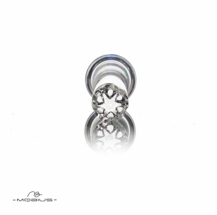 Mobius Facet Diffuser Downstem – Hand-Carved Glass Downstem with 9 Directional Holes in Multiple Sizes