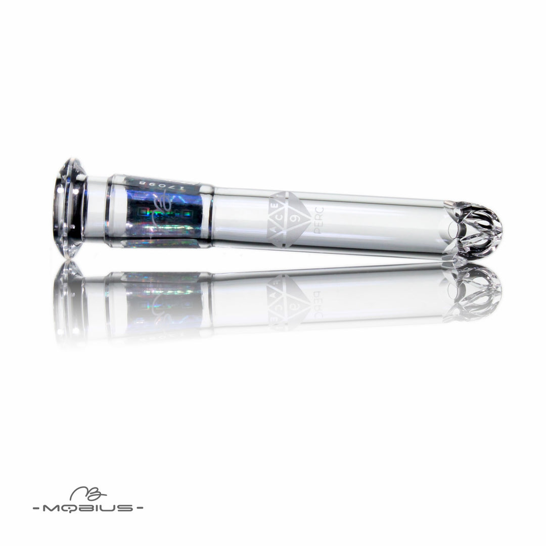 Mobius Facet Diffuser Downstem – Hand-Carved Glass Downstem with 9 Directional Holes in Multiple Sizes