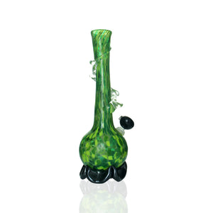 Noble Glass - Small Bong - Green & Black Clear Swirl