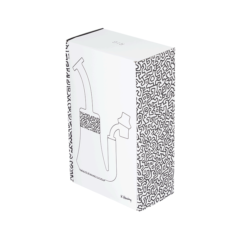 Keith Haring Glass - Concentrate Rig - Black And White