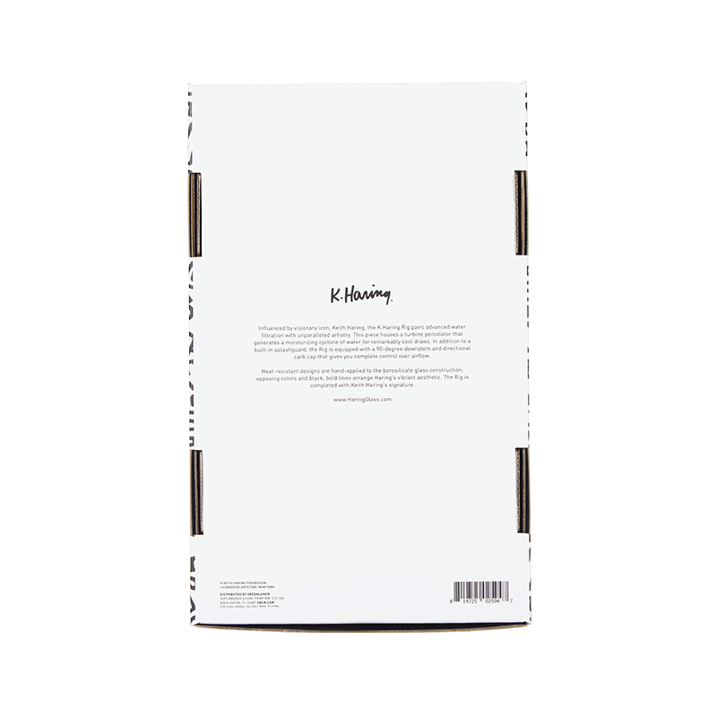 Keith Haring Glass - Concentrate Rig - Black And White