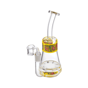 Keith Haring Glass - Concentrate Rig - Multi Yellow