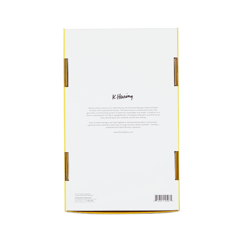 Keith Haring Glass - Concentrate Rig - Multi Yellow