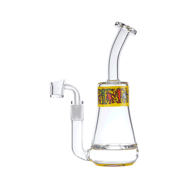 Keith Haring Glass - Concentrate Rig - Multi Yellow