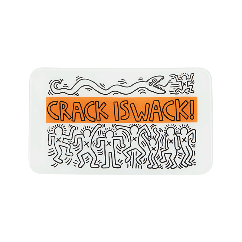 Keith Haring Glass - Rolling Tray - Crack Is Wack