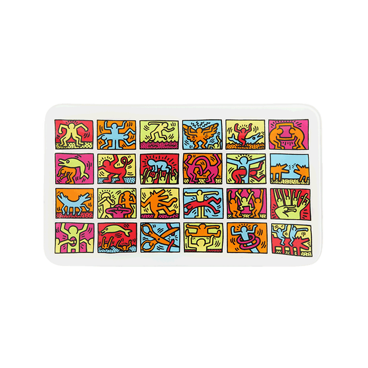 Keith Haring Glass - Rolling Tray - Multi Colored