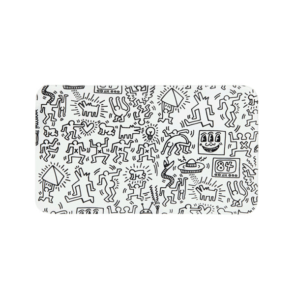 Keith Haring Glass - Rolling Tray - Black And White