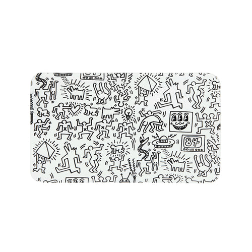 Keith Haring Glass - Rolling Tray - Black And White