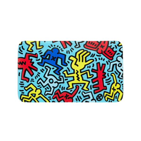 Keith Haring Glass - Rolling Tray - Multi Blue