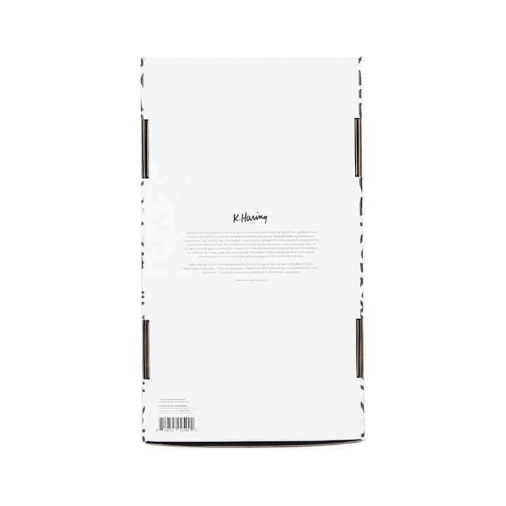 Keith Haring Glass - Water Pipe - Black And White