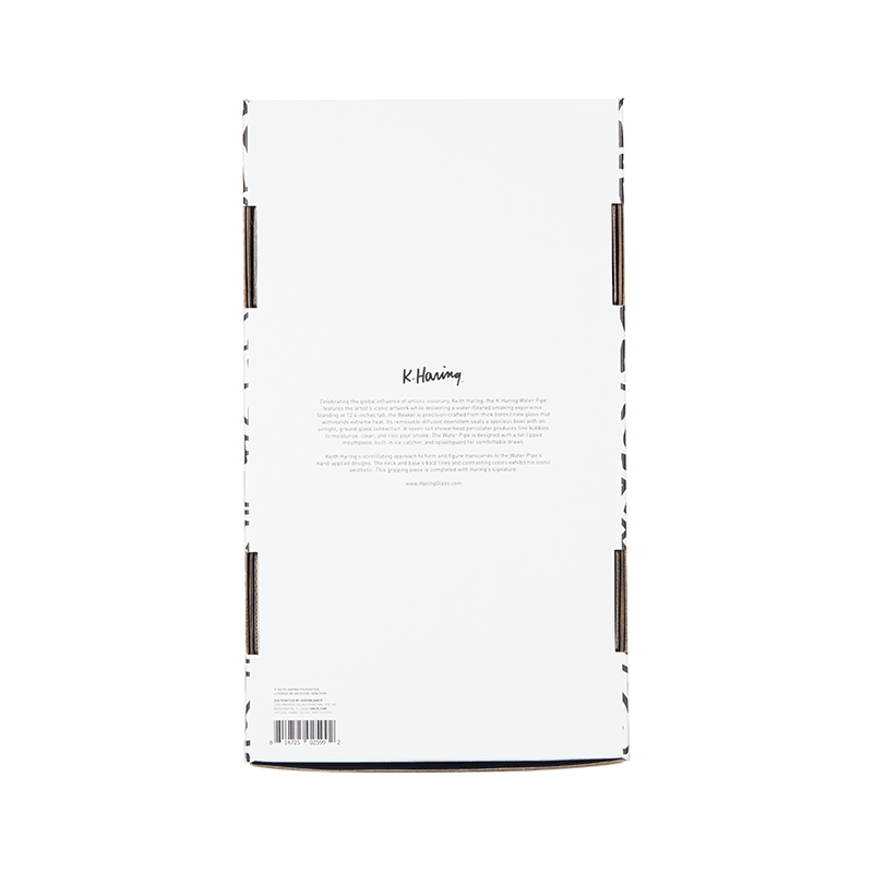 Keith Haring Glass - Water Pipe - Black And White