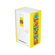 Load image into Gallery viewer, Keith Haring Glass - Water Pipe - Multi Yellow
