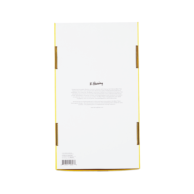 Keith Haring Glass - Water Pipe - Multi Yellow