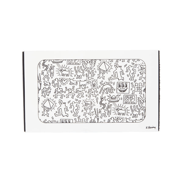 Keith Haring Glass - Rolling Tray - Black And White