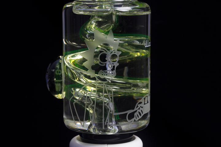 Illadelph glass - Rick N' Morty Glycerin Coil Medium Beaker (#8/10) Illuminati glow in the dark bong 