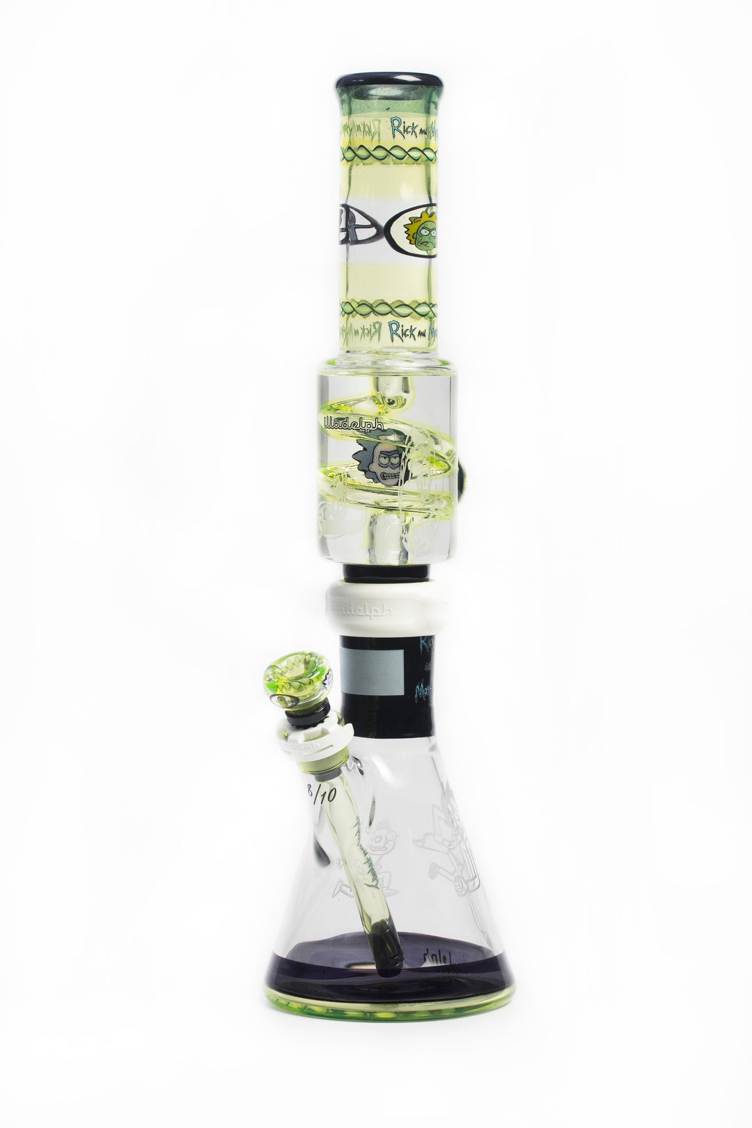 Illadelph glass - Rick N' Morty Glycerin Coil Medium Beaker (#8/10) Illuminati glow in the dark bong 