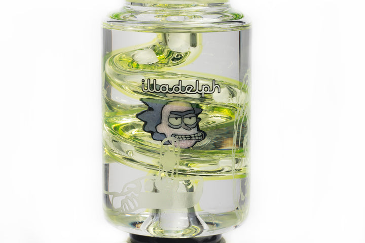 Illadelph glass - Rick N' Morty Glycerin Coil Medium Beaker (#8/10) Illuminati glow in the dark bong 