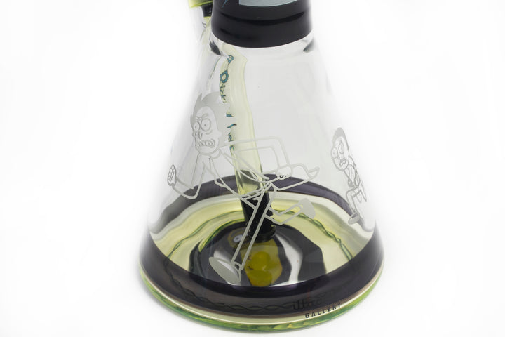 Illadelph glass - Rick N' Morty Glycerin Coil Medium Beaker (#8/10) Illuminati glow in the dark bong 