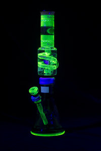 Illadelph glass - Rick N' Morty Glycerin Coil Medium Beaker (#8/10) Illuminati glow in the dark bong 