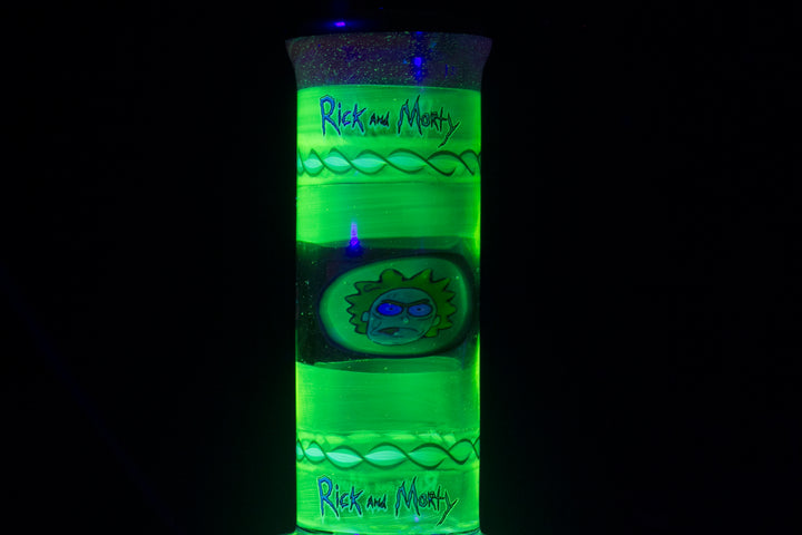 Illadelph glass - Rick N' Morty Glycerin Coil Medium Beaker (#8/10) Illuminati glow in the dark bong 