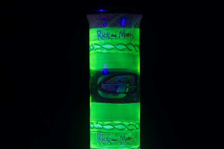 Illadelph glass - Rick N' Morty Glycerin Coil Medium Beaker (#8/10) Illuminati glow in the dark bong 