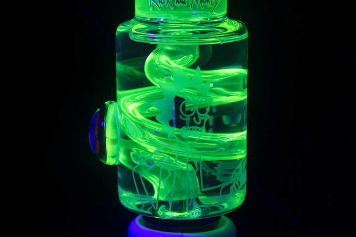 Illadelph glass - Rick N' Morty Glycerin Coil Medium Beaker (#8/10) Illuminati glow in the dark bong 