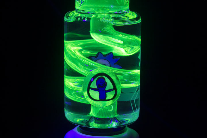 Illadelph glass - Rick N' Morty Glycerin Coil Medium Beaker (#8/10) Illuminati glow in the dark bong 